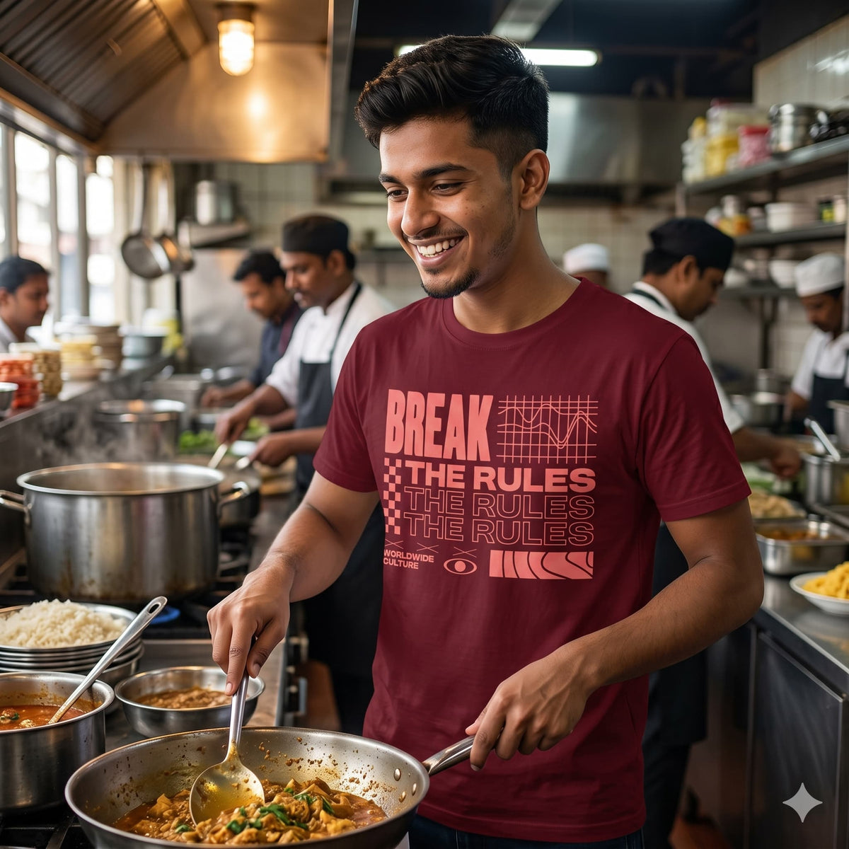 Karavirs® Rebel Maroon graphic tee for men India