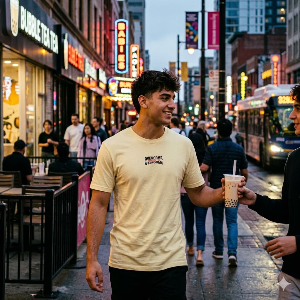 Men's Almond Round Neck T-shirt