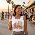 Women's White Crop Tank Top