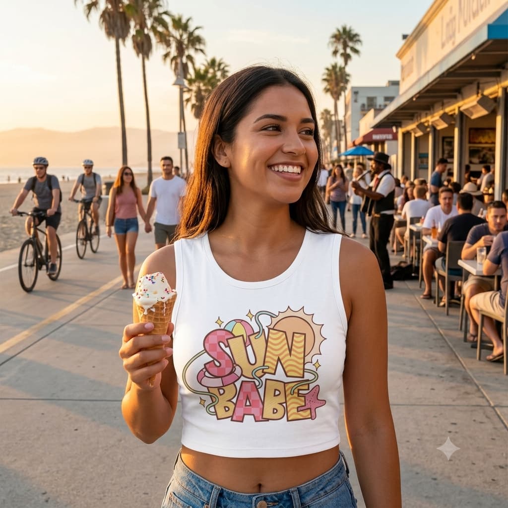 Women's White Crop Tank Top