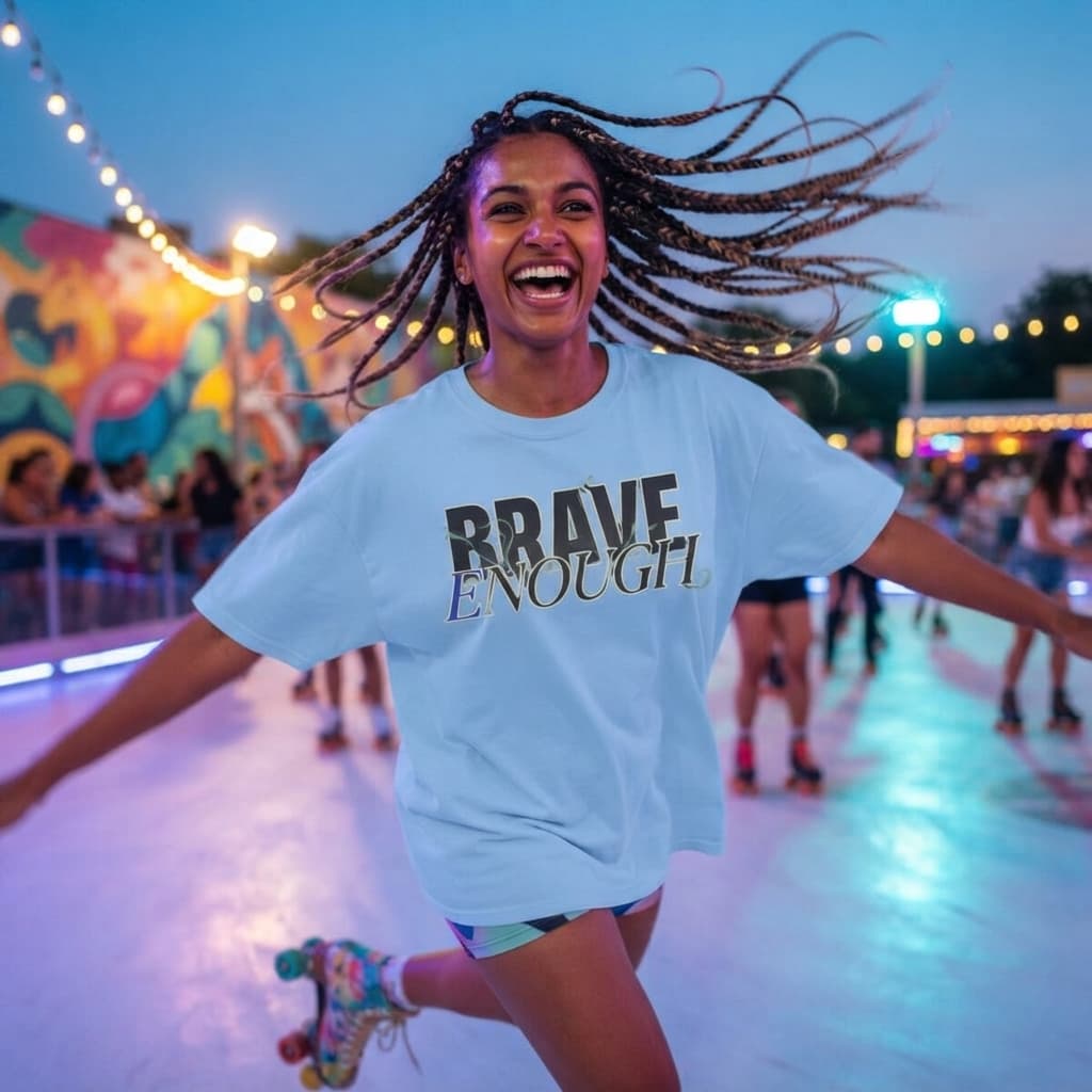 Women's Baby Blue Oversized Round Neck T-shirt