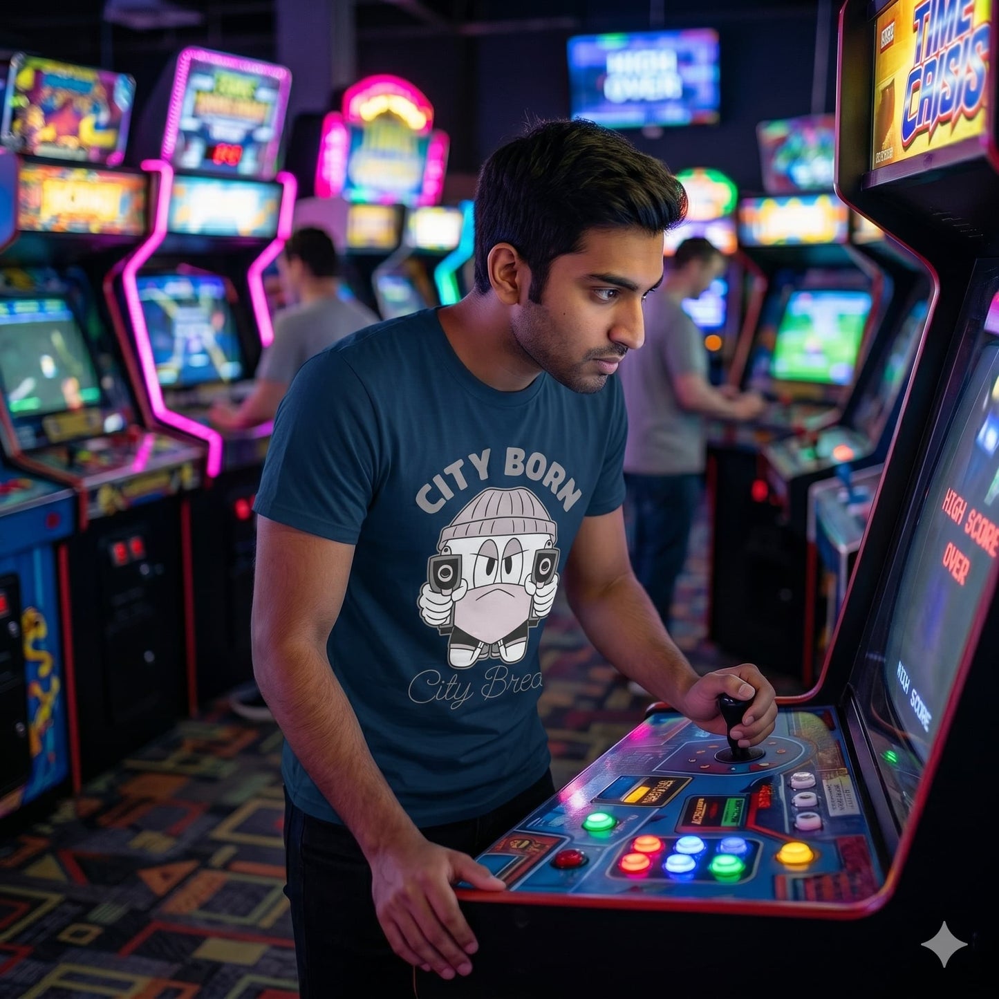 Men's Navy Blue Round Neck T-shirt