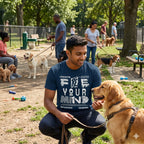 Men's Navy Blue Round Neck T-shirt