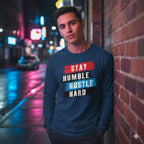 Men's Navy Blue Full Sleeve Round Neck T-shirts