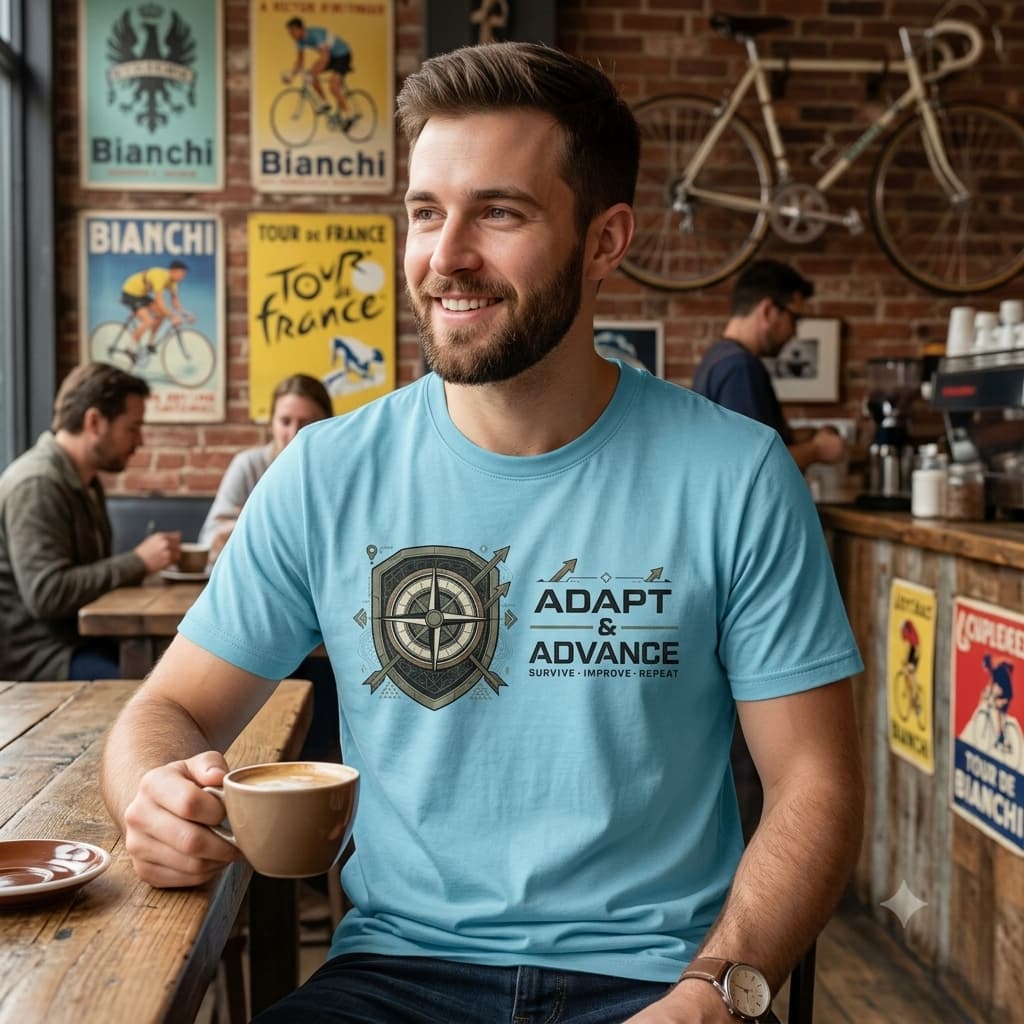 Men's Surf Blue Round Neck T-shirt