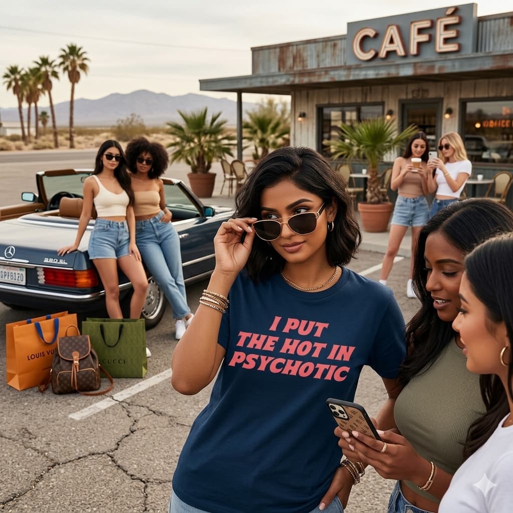 Women's Navy Blue Round Neck T-shirt