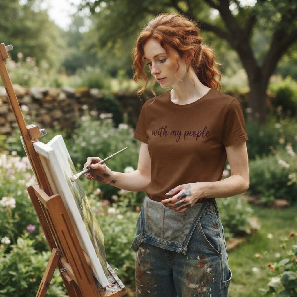 Women's Coffee Brown Round Neck T-shirt