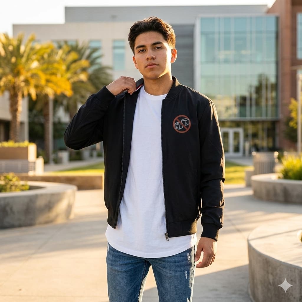 Men's Black Bomber Jacket