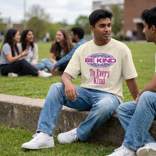 Men's Off-White Oversized Round Neck T-shirts