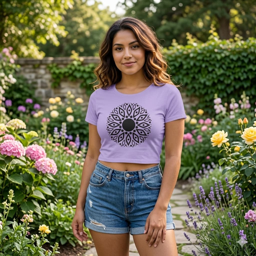 WOMENS IRIS LAVENDER CROP TOP