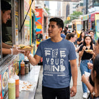 Men's Smoke Blue Round Neck T-shirt