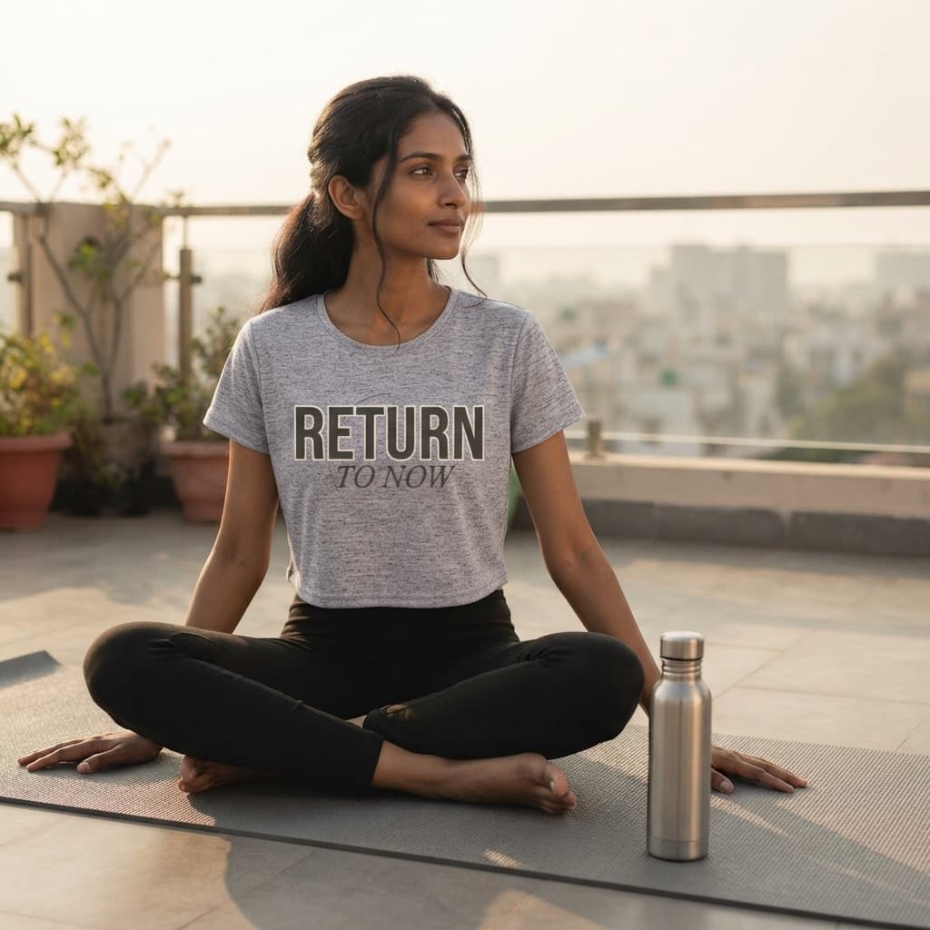 Women's Melange Grey Crop Top