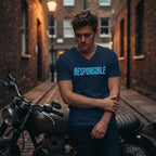 Men's Navy Blue V-Neck T-shirt
