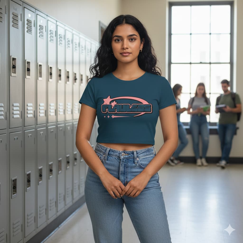 WOMENS NAVY BLUE CROP TOP