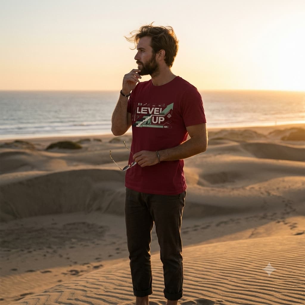 Men's Maroon Round Neck T-shirt