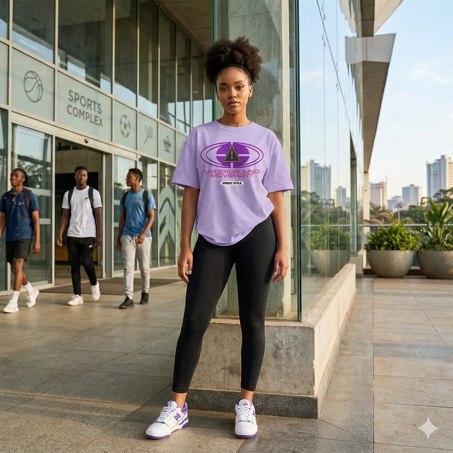 Women's Iris Lavender Oversized Round Neck T-shirts