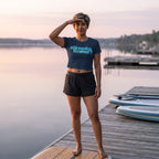 Women's Navy Blue Crop Top