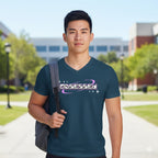 MENS NAVY BLUE VNECK T-SHIRT