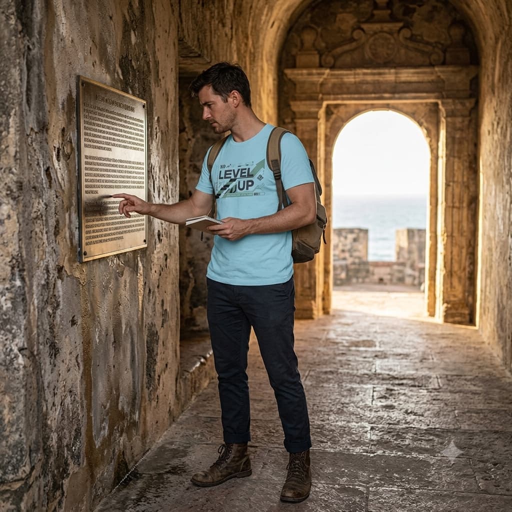 Men's Surf Blue Round Neck T-shirt