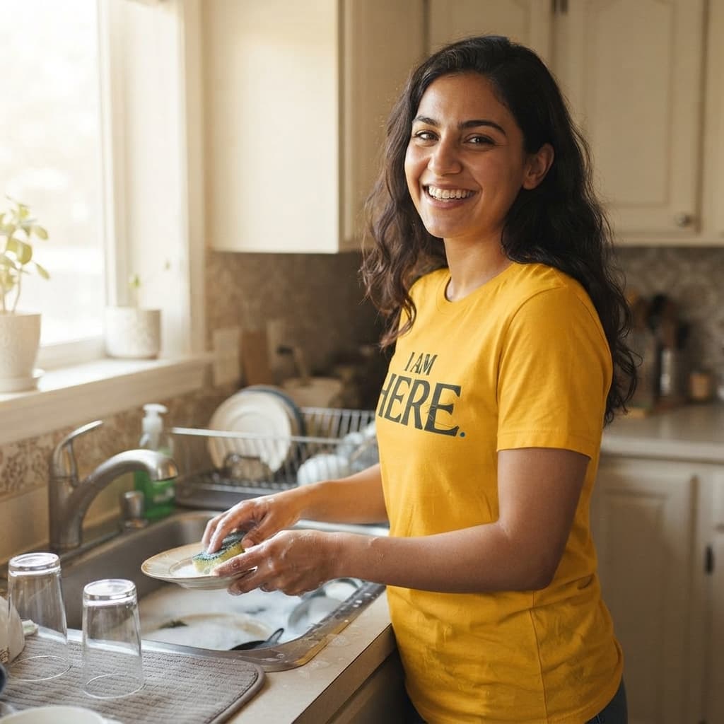 Women's Golden Yellow Round Neck T-shirt