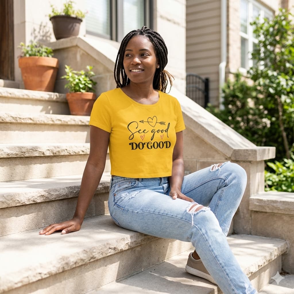 WOMENS BUTTER YELLOW CROP TOP