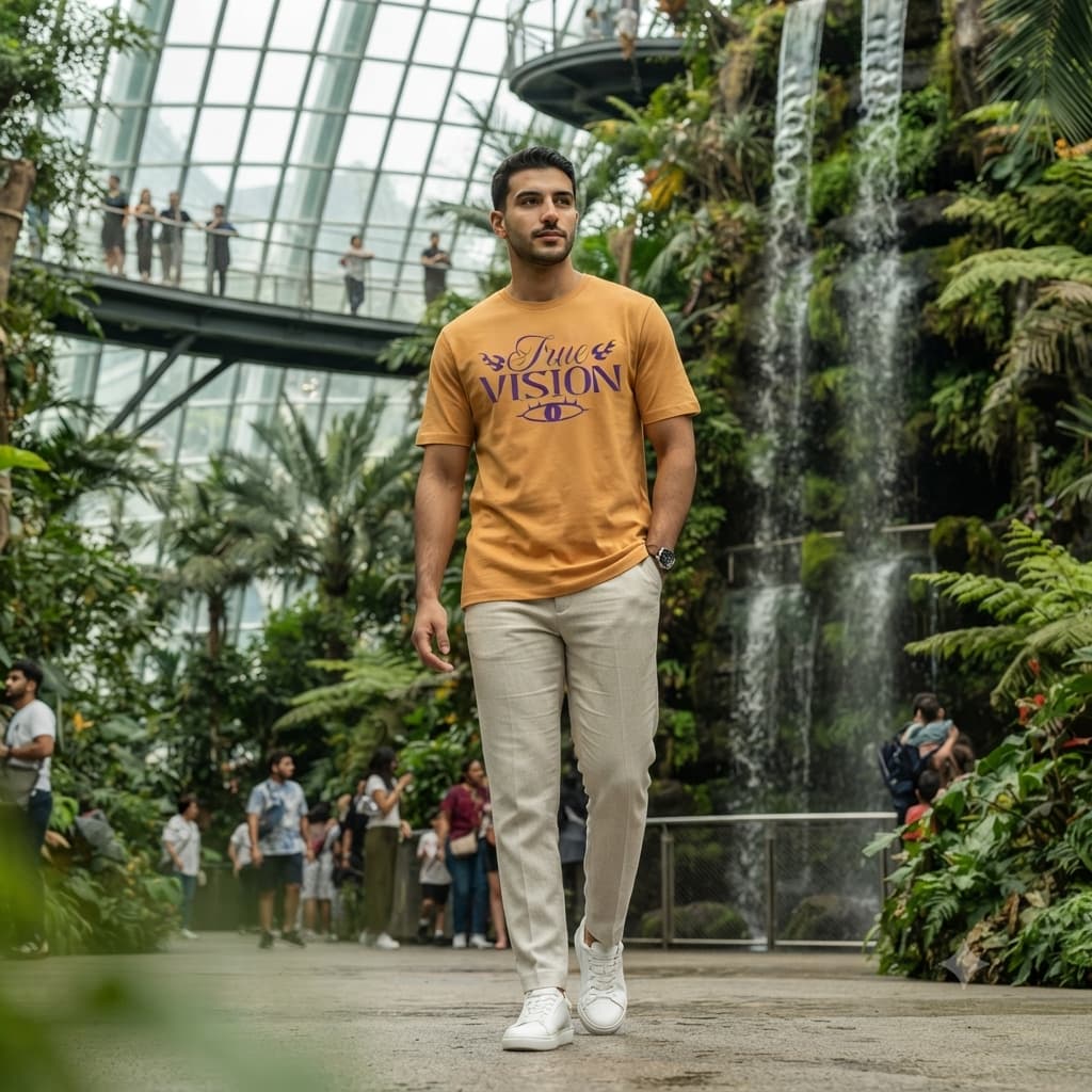 Men’s Mustard Yellow Round Neck T-shirt