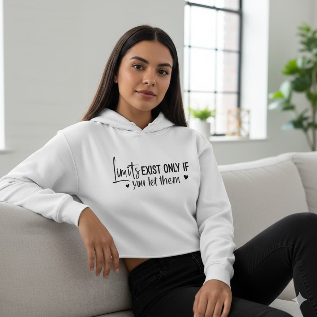 WOMENS WHITE CROP HOODIES 