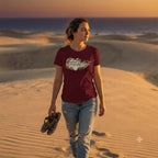 Women's Maroon Round Neck T-shirt