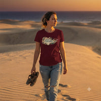 Women's Maroon Round Neck T-shirt