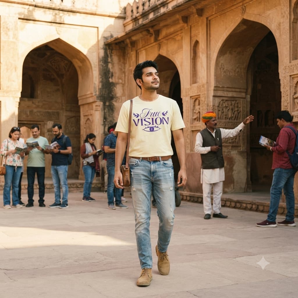 Men’s Almond Round Neck T-shirt