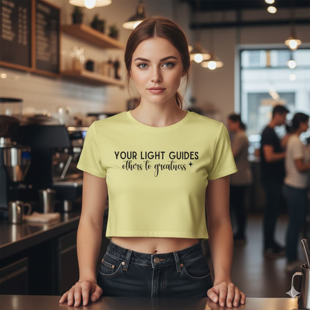 WOMENS BUTTER YELLOW CROP TOP