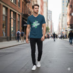 MENS NAVY BLUE VNECK T-SHIRT