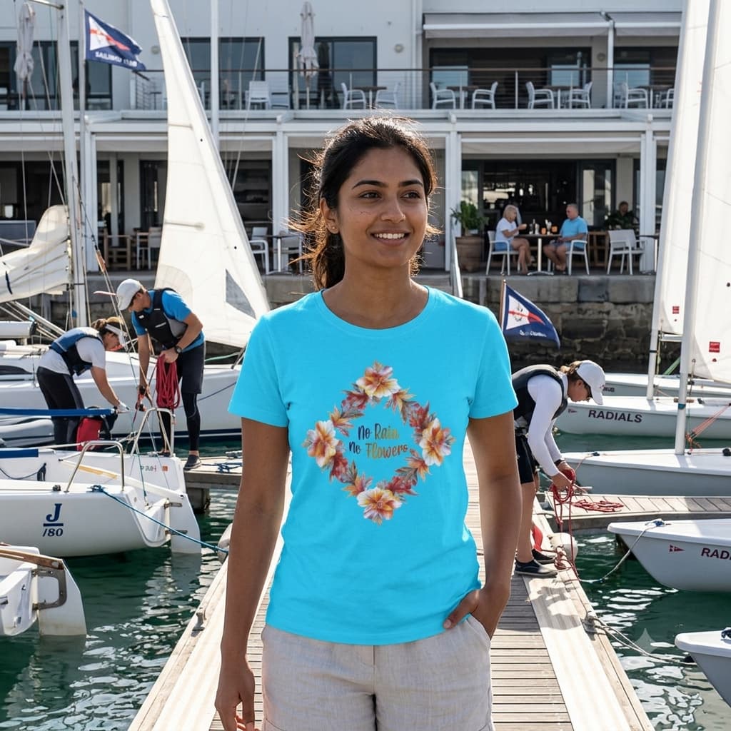 Karavirs® Forged Sky Blue graphic tee for women India