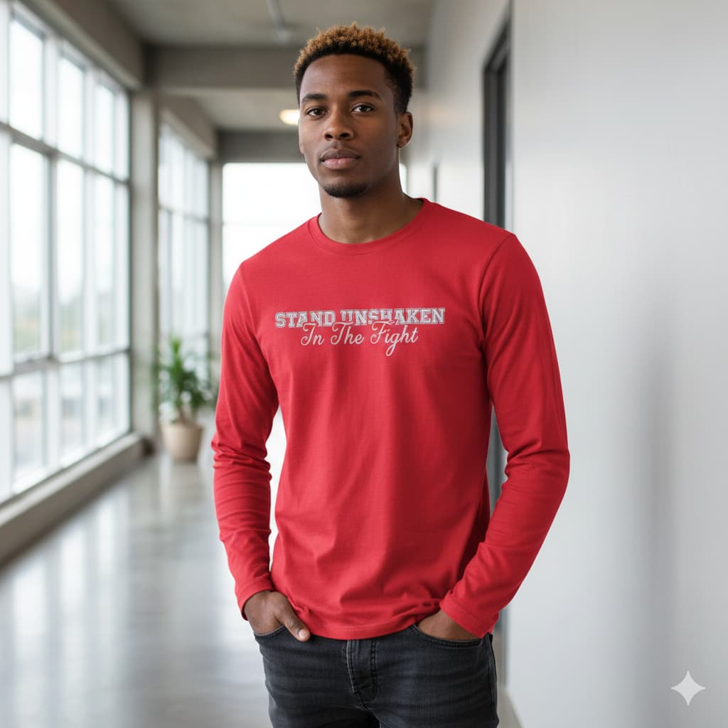 MENS RED ROUNDECK F/S T-SHIRT