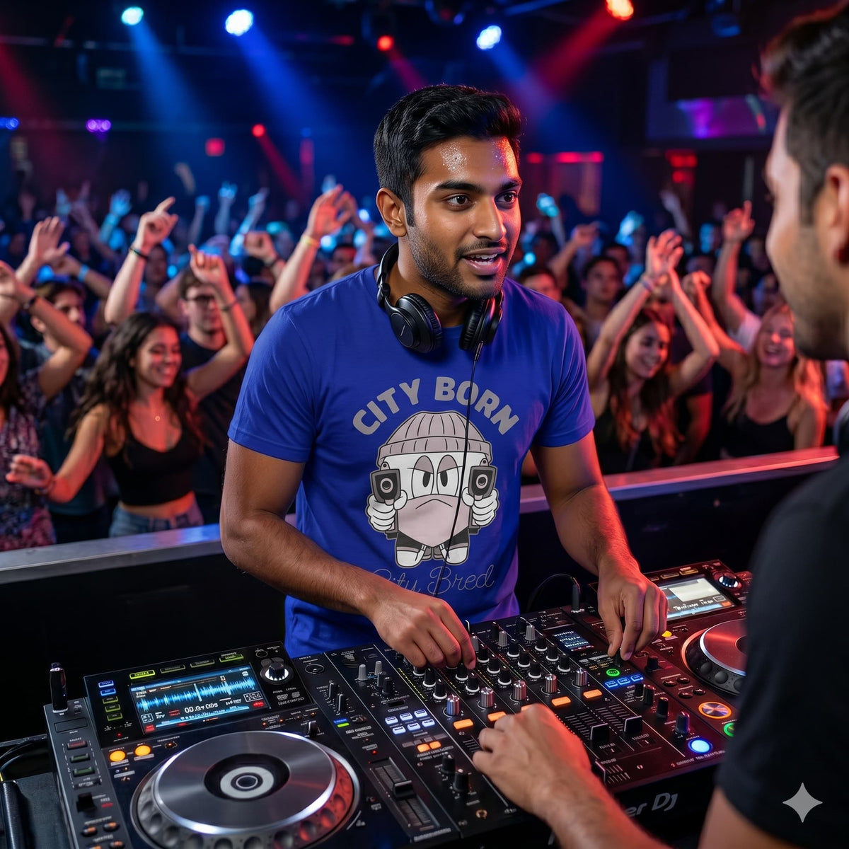 Karavirs® Metro Royal Blue graphic tee for men India