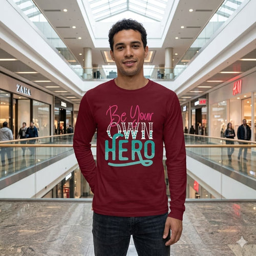Karavirs® Answered Maroon full sleeve t-shirt for men India