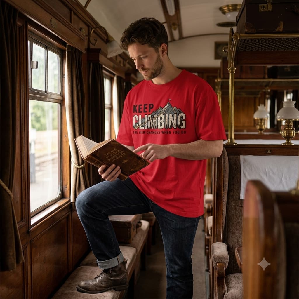 Men's Red Oversized Round Neck T-shirt