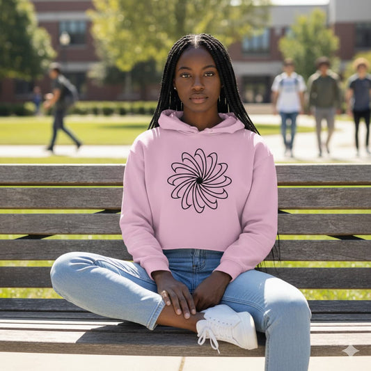 WOMENS PINK CROP HOODIES
