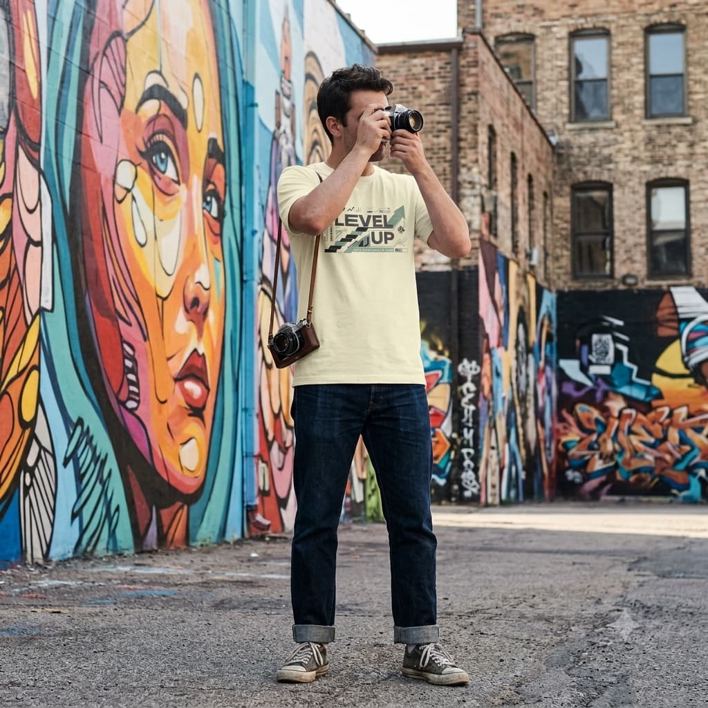 Men's Almond Round Neck T-shirt