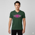 MENS OLIVE GREEN VNECK T-SHIRT