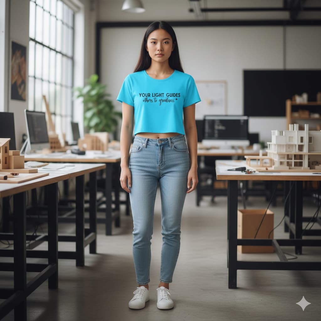 WOMENS SKY BLUE CROP TOP