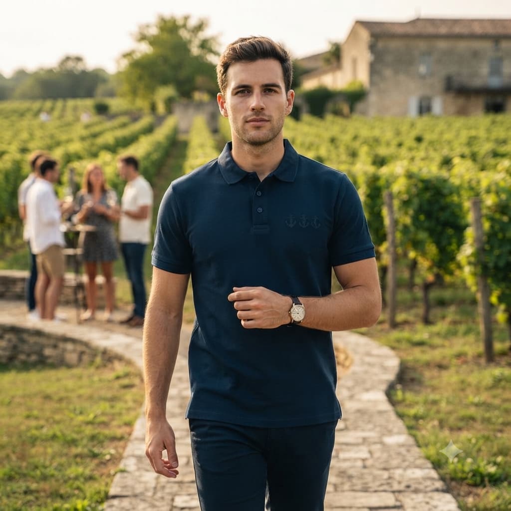 Men's Navy Blue Polo T-shirt