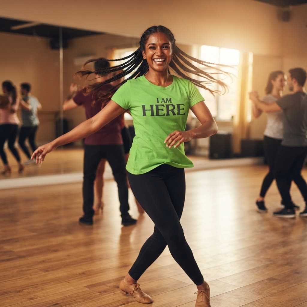 Women's Liril Green Round Neck T-shirt
