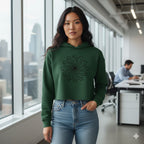 WOMENS OLIVE GREEN CROP HOODIES