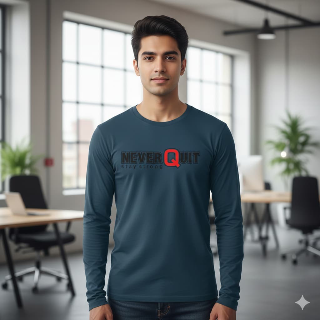 MENS NAVY BLUE ROUNDNECK F/S T-SHIRT