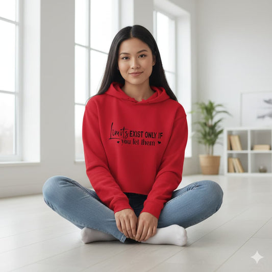 WOMENS RED CROP HOODIES 