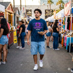 Men's Navy Blue Oversized Round Neck T-shirts