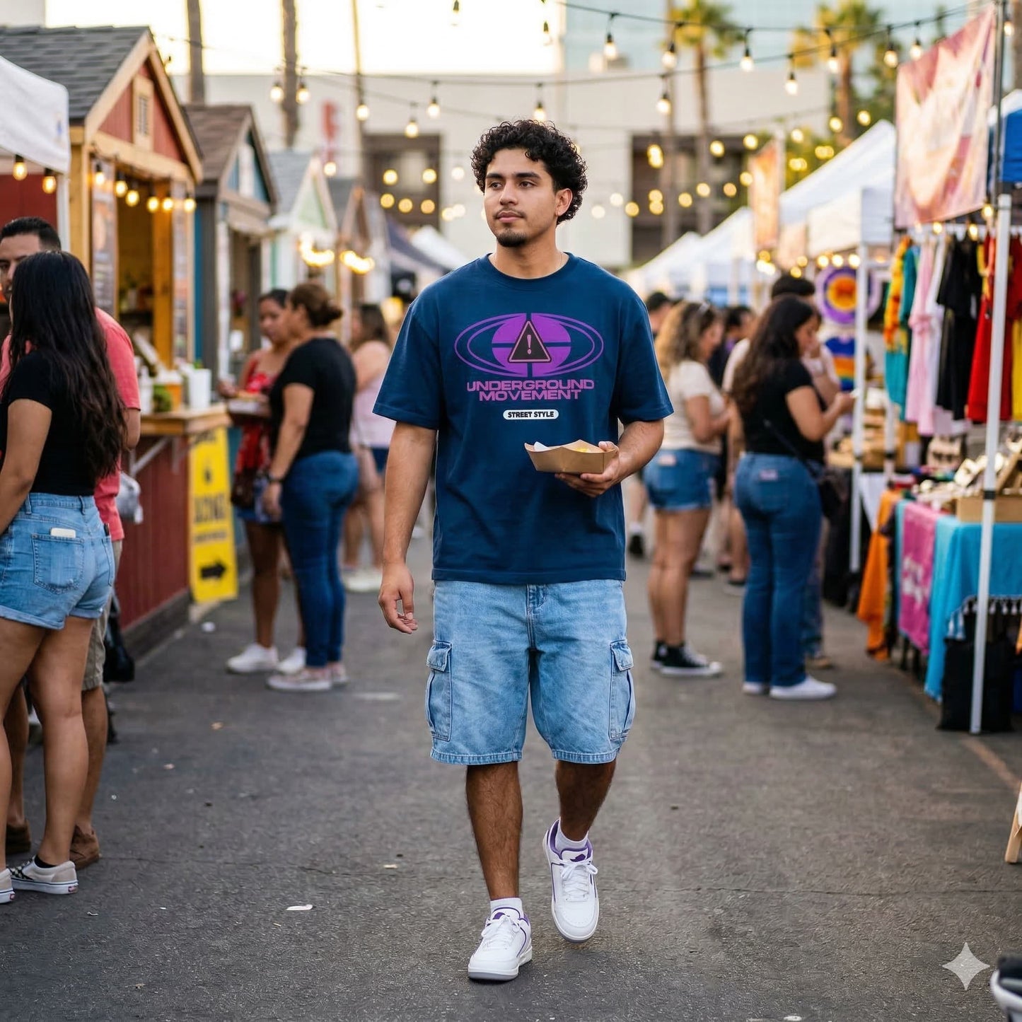 Men's Navy Blue Oversized Round Neck T-shirts