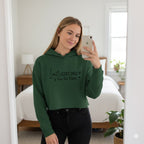 WOMENS OLIVE GREEN CROP HOODIES 