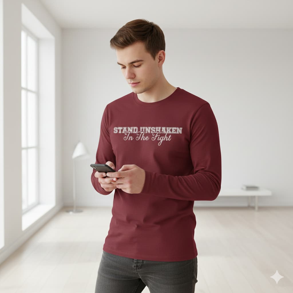 MENS MAROON ROUNDECK F/S T-SHIRT